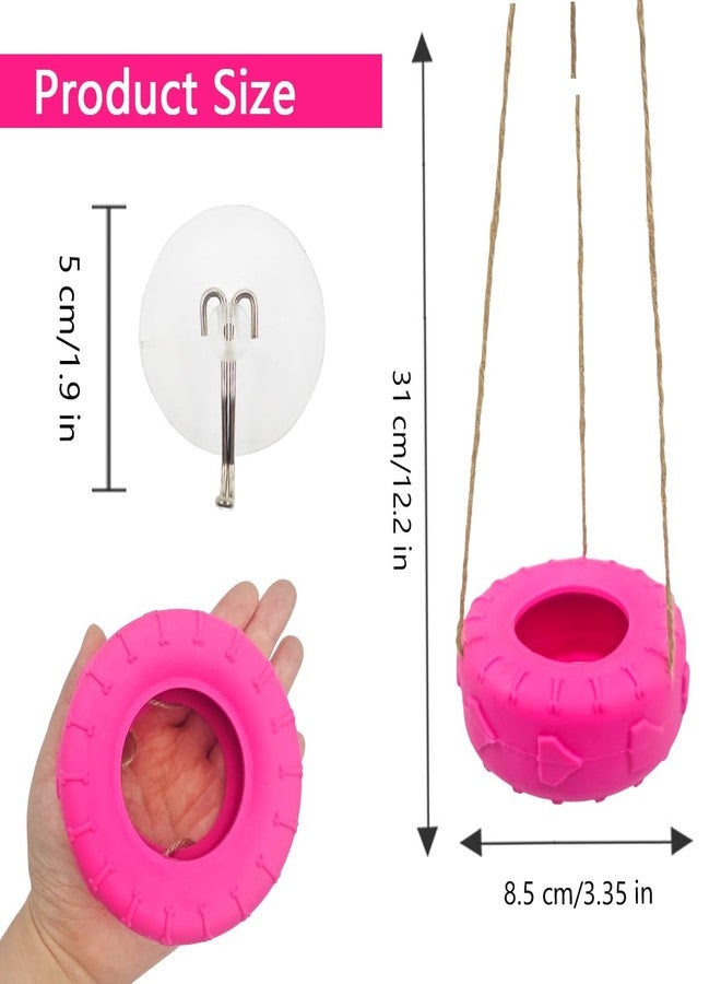MAGNEECH Colours Hermit Crab Tire Swing,Suction Cup Hook Climbing Toy,Hermit Crab Terrarium Accessories - A Must-Have for Any Reptile Amphibian Small Aquatic Animals Lover（Pink） - Image 5